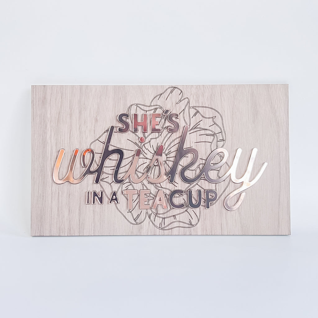 She's Whiskey In A Teacup Wall Art - 16"